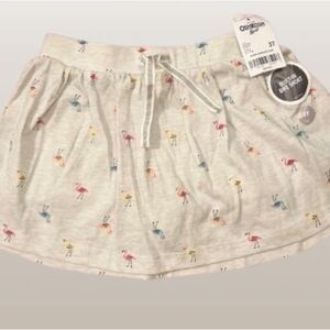 NWT OshKosh B'gosh Kids Skort with Flamingo Print